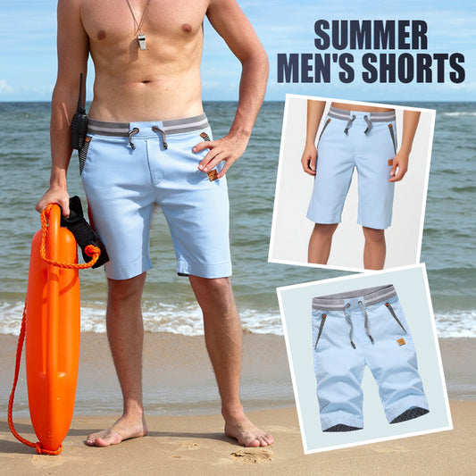 Herreshorts med Fargeblokk og Snøring i Midjen