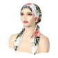 Ferdigknyttet Turban for Damer med Blomsterprint – Mykt og Elastisk Hodeskjerf