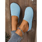 Pustende strikkede slip-on mules for kvinner