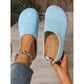 Pustende strikkede slip-on mules for kvinner