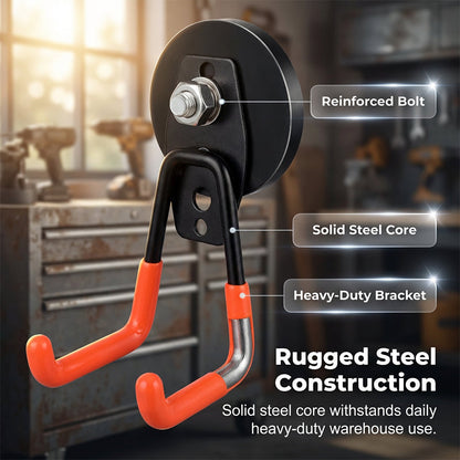 🎉 50% RABATT – Få Kontroll på Rotet! Magnetkrok med Dobbel Klo – 26 kg Løftekraft. ⚡ Monteres Uten Verktøy på Alle Ståloverflater – Holder Verktøy, Ledninger & Slanger Ryddige. 🧡 Slitesterk Oransje PVC – Gir Ekstra Friksjon & Beskytter Mot Riper.