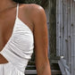 👗 BEGRENSET TID 50% RABATT! ✨ Dame Sommer Sexy V-hals Maxi Kjole – Dyp V, Frontutskjæring, Høy Splitt, Åpen Rygg ☀️