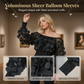 👗 TIDSBEGRENSET 50% RABATT! ✨ Off-Shoulder Tettsittende Topp – 3D Blomsterapplikasjoner, Smocket Midje, Ballongærmer 🌸