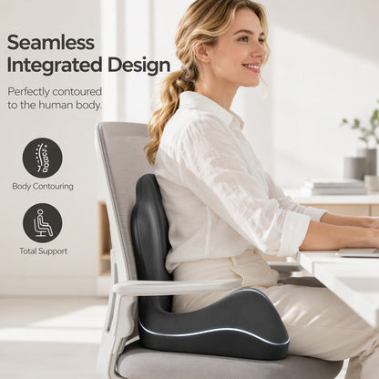 🪑 50% RABATT – Ergonomisk korsryggpute – memory foam – ryggradsjustering – trykkavlastning – hudvennlig melkesilke – universal – for kontor, bil og hjem