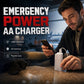 💥Kjøp 1, få 1 gratis💥🔋⚡Bærbar nødlader for mobiltelefoner – powerbank drevet av AA‑batterier med LED‑lommelykt🎁