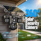 📹 50 % RABATT NÅ! ☀️ Solcelledrevet sikkerhetskamera med tre linser, 360° dekning, trådløst og værbestandig, klar overvåking dag og natt 🏠