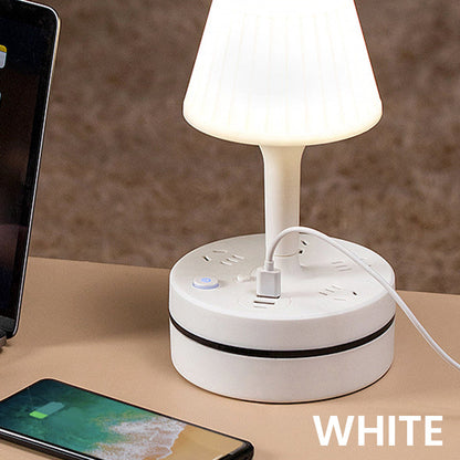 ⏳ Kun for en kort tid – 50 % RABATT ⏰💡 Nattbordslampe med stikkontakter og USB-porter