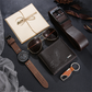 ⏳Tidsbegrenset 50% rabatt⏰ 5-delers Gavesett for Menn med Klokke, Lommebok, Belte, Solbriller & Nøkkelring⌚🕶️