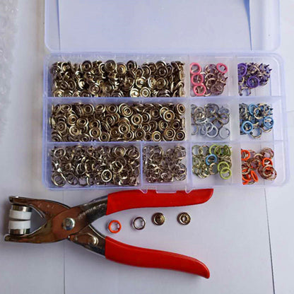 9.5mm Brass Prong Snap Buttons Set with Fastener Pliers