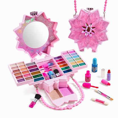 💄 TIDSBEGRENSET 50 % RABATT! ✨ Vaskbart prinsesse-sminkesett – Trygg og giftfri sminkeleke for barn 👸
