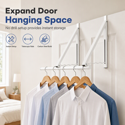 ⏳Time-Limited Special⏰Over‑Door Coat Rack – No‑drill, folding & heavy‑duty 🚪✨