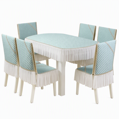 📢📢50% RABATT !! ⏰ Moderne minimalistisk duk og stolsett – tykt vattert polstring, nordisk svane-broderi og diamantvattering – elegant beskyttelse for daglig spising 🪑🦢