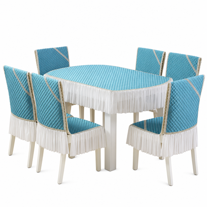 📢📢50% RABATT !! ⏰ Moderne minimalistisk duk og stolsett – tykt vattert polstring, nordisk svane-broderi og diamantvattering – elegant beskyttelse for daglig spising 🪑🦢