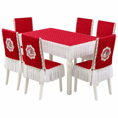 📢📢50% RABATT !! ⏰ Moderne minimalistisk duk og stolsett – tykt vattert polstring, nordisk svane-broderi og diamantvattering – elegant beskyttelse for daglig spising 🪑🦢