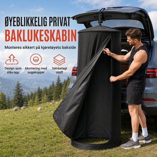📢📢50 % RABATT !! ⏰Bærbar hurtigåpende dusjtelt for bilens bakdel