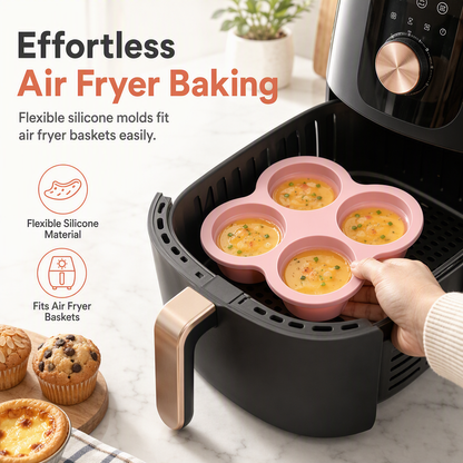 🧁 50 % RABATT! ✨ 3-felts 10 cm silikonform – enkel utløsning, varmebestandig og fleksibel design i ett slitesterkt stykke – perfekt til regnbuekake, pizza og baking i airfryer 🍕