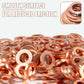 ⏳🔥 TIDSBEPRENSET 50 % RABATT! ⏰🔩 Assortiment med 100/200 kobberpakninger – flate tetningsskiver med oppbevaringsboks 📀