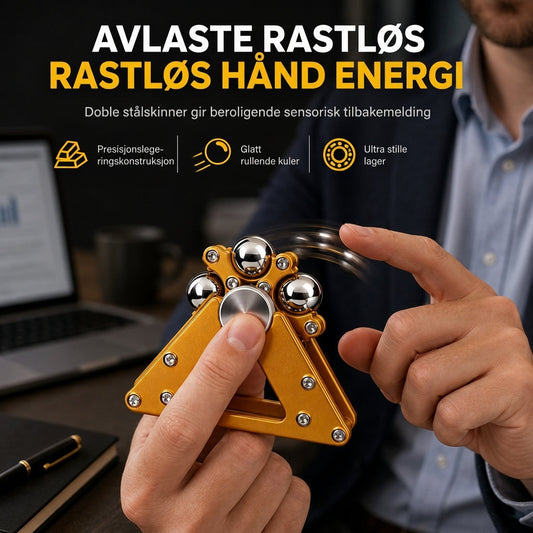 Metall Fidget Spinner, roterende stressavlastende leketøy med rullekulebane