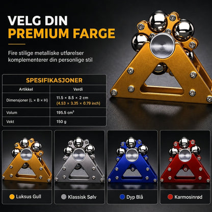 Metall Fidget Spinner, roterende stressavlastende leketøy med rullekulebane