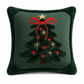🎄 Brodert putetrekk med juletre og sløyfe, 45x45 cm, dekorativt putetrekk til stue og sofa 🧸