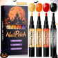 🎃 Neglelakkpenn-sett til halloween: Hurtigtørkende, luktfri, vannbasert, 4 festfarger, pennestil