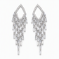 💎 Spar 50 %! 🎀 Dråpeøredobber med rombeformet zirkonia – S925-stifter og krystallfrynser ✨