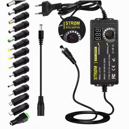⏳ Kun for en kort tid – 50 % RABATT ⏰Justerbar 3V-24V 3A Universell AC/DC-strømadapter