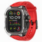 Integrert smartklokkerem med beskyttelsesdeksel, fargeblokkert gjennomsiktig sportsreim for 40 mm, 41 mm, 42 mm, 44 mm, 45 mm, 46 mm, 49 mm