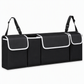 ⏳Kun for en kort tid – 50% RABATT ⏰Multifunksjonell bagasjeromsoppbevaring i oksfordduk til bil, hengende oppbevaringspose for baksete, passer til SUV, svart, 90x12x25 cm