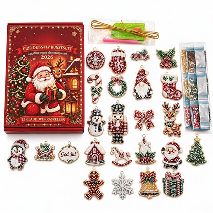 ⏳Kun for en kort tid – 50% RABATT ⏰24-dagers julekalender pyntesett for DIY