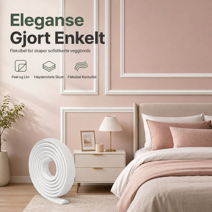 ⏳Kun for en kort tid – 50% RABATT ⏰EVA Selvklebende Dekorativ Listramme for TV-bakgrunnsvegg og Tak 23mm Bred 3