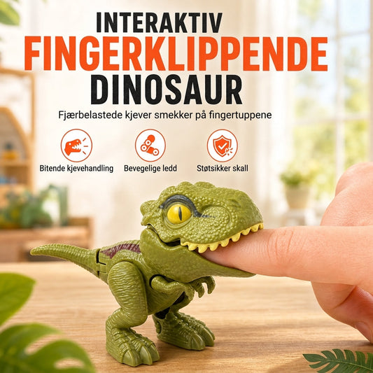 ⏳Kun for en kort tid – 50% RABATT ⏰Mini-dinosaurleke som biter på fingeren, med bevegelige ledd – realistisk dinosaurfigur for barn