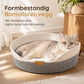 🐱 50 % RABATT! ✨ Integrert kattseng og skrapebrett – Koselige vevde bomullsvegger med formbevaring, myk avtakbar pute og slitesterk ripebestandig design – Håndvevde sømmer med lær detaljer for innendørskatter 🛏️
