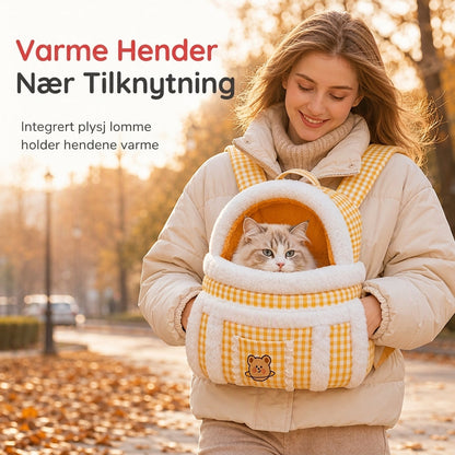 ⏳Kun for en kort tid – 50% RABATT ⏰Posen til kjæledyr med fôring av fleece – myk og varm bæresekk til katter med lomme for håndvarme for høst- og vinterbruk