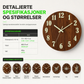 🔥Tidsbegrenset tilbud🕰️12-timers lydløs treveggklokke – Lysglød & MDF-tretekstur✨