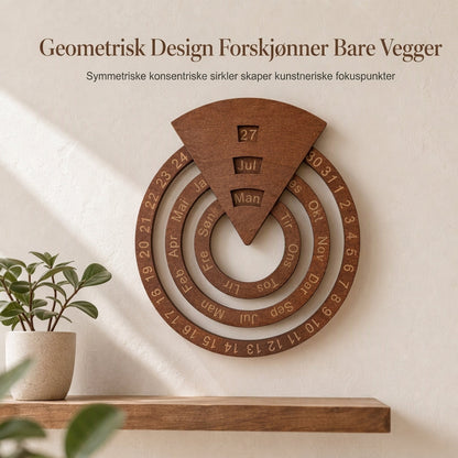 ⏳Tidsbegrenset 50% rabatt⏰Sirkulær roterende evighetskalender i tre🪵📅
