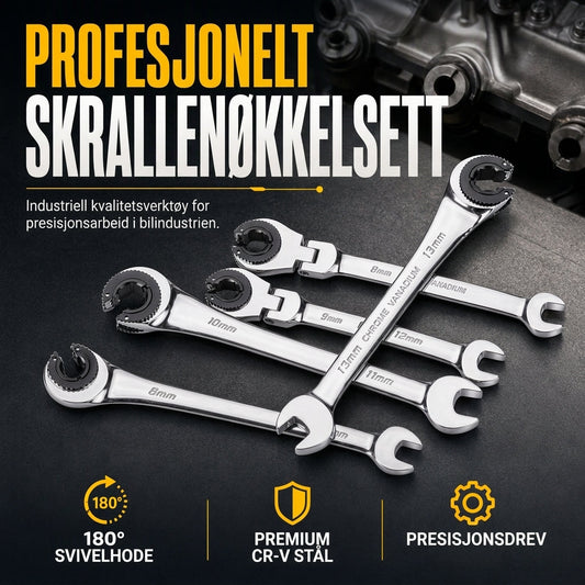 ⏳Kun for en kort tid – 50% RABATT Rattkombinasjonsnøkkel med fleksibelt og fast hode, åpen rørnøkkel