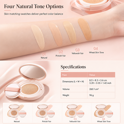 🔥50% RABATT på utvalgte produkter 🎉💄Fuktighetsgivende, lett cushion-foundation med naturlig dekning