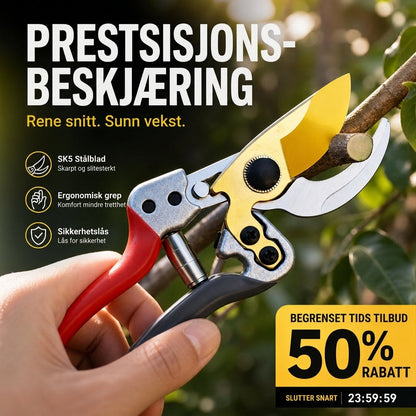🔥✂️ Ryddig og rask beskjæring! SK5-saks for hover og beskjæring – ideell for greiner, hekker og hagearbeid ✨