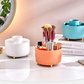 💄Roterende kosmetikkorganizer med støvbeskyttelse - for børster, leppestifter og øyenskygger, for sminkebord og skrivebord