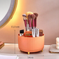 💄Roterende kosmetikkorganizer med støvbeskyttelse - for børster, leppestifter og øyenskygger, for sminkebord og skrivebord