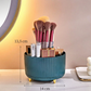 💄Roterende kosmetikkorganizer med støvbeskyttelse - for børster, leppestifter og øyenskygger, for sminkebord og skrivebord
