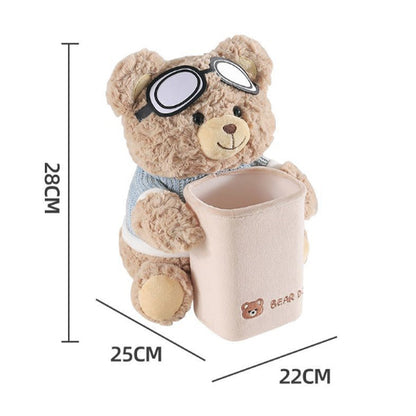 🎁Varmt salg 50% OFF⏳Søt bjørneplysjholder og oppbevaringsbøtte for bilpapir