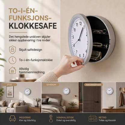 ⏳Kun for en kort tid – 50% RABATT ⏰Retro dekorativt veggur med skjult oppbevaringsrom: Safe-boks for smykker til stuen
