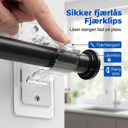 ⏰🔥BEGRENSET TID: 50 % RABATT!🔧 Selvklemmende gardinstangholdere – Uten boring & diskret ✨