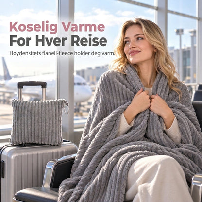 ⏳Kun for en kort tid – 50% RABATT ⏰2-i-1 reisepledd i flanell