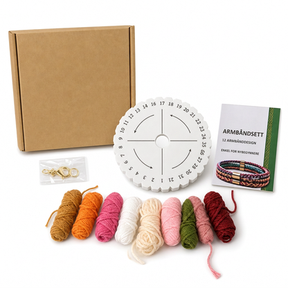 ✨ 50 % RABATT! 🧶 DIY-sett for flettede bånd – Nybegynnervennlig, med nummererte rom & forskjellige mønster