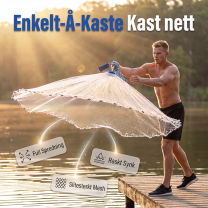 🎣 50 % RABATT! Kast enklere, dekk mer vann – Easy-Throw kastnett med rask senking og stabilt grep