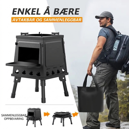 🔥 50 % RABATT! 🏕️ Sammenleggbar vedovn for utendørsbruk – bærbar, allsidig og perfekt for camping ✨