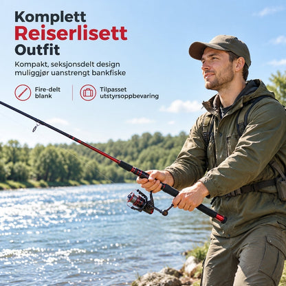 🎣4-delt glassfiber havfiskestang for langdistance-kasting av agn